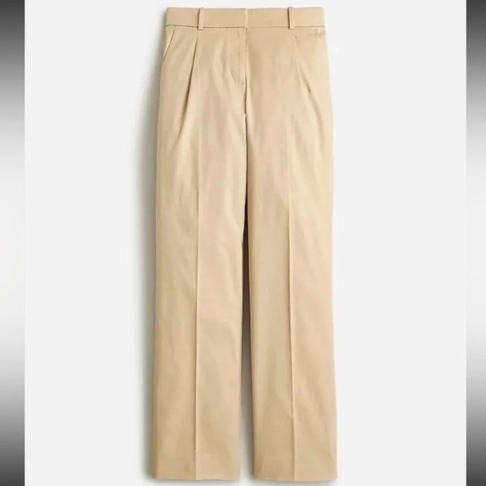 NWT J.Crew Essential Pant Khaki Tan High Rise Pleated Straight Leg Plus Size 20 - Picture 6 of 9